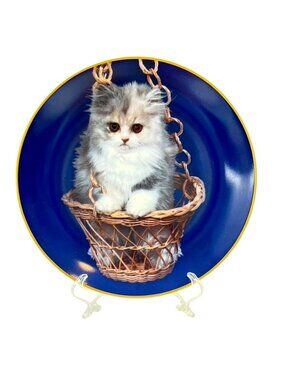 Armstrongs Art Decorative Plate 1984  "Purr-Swayed" Kitten Cat by Robert Pearcy